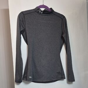 Under Armour Gray  UA ColdGear Fitted Coupe Authentic Mock Shirt Womens M